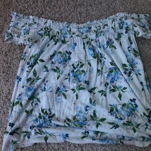 American Eagle Floral Off-the-Shoulder Top